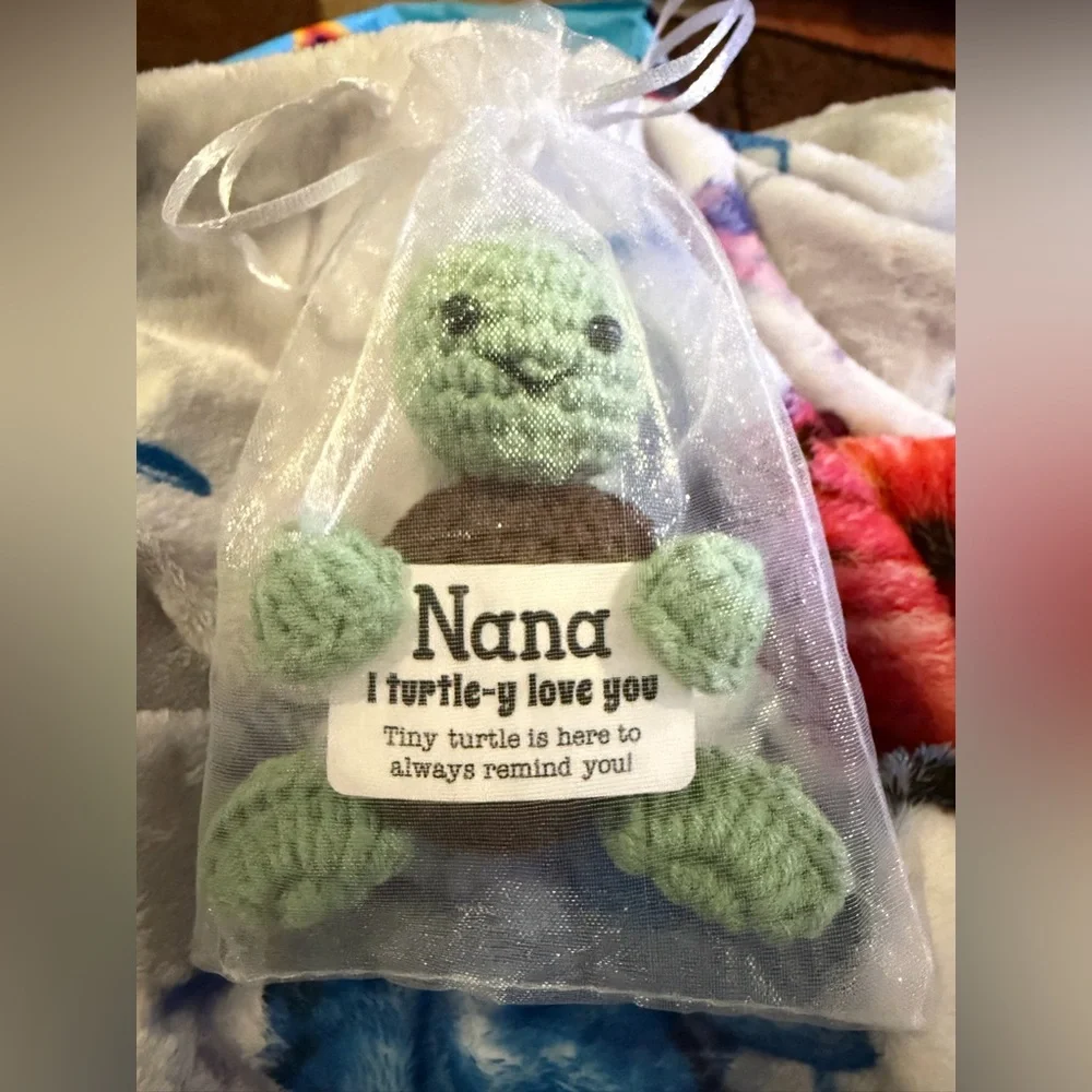 Mini Funny Turtle Mothers Day Nana Gifts from Grandkids, Handmade Crochet Turtle